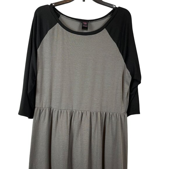 Wrapper Women 3/4 Sleeve Pullover Round Neck Stretch Dress size 2X - Picture 5 of 6